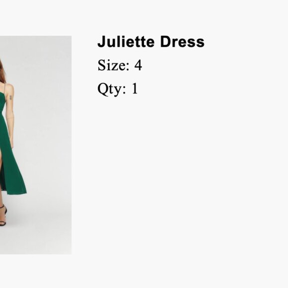 Reformation Juliette Dress EMERALD -- size 4, like new - Picture 4 of 4